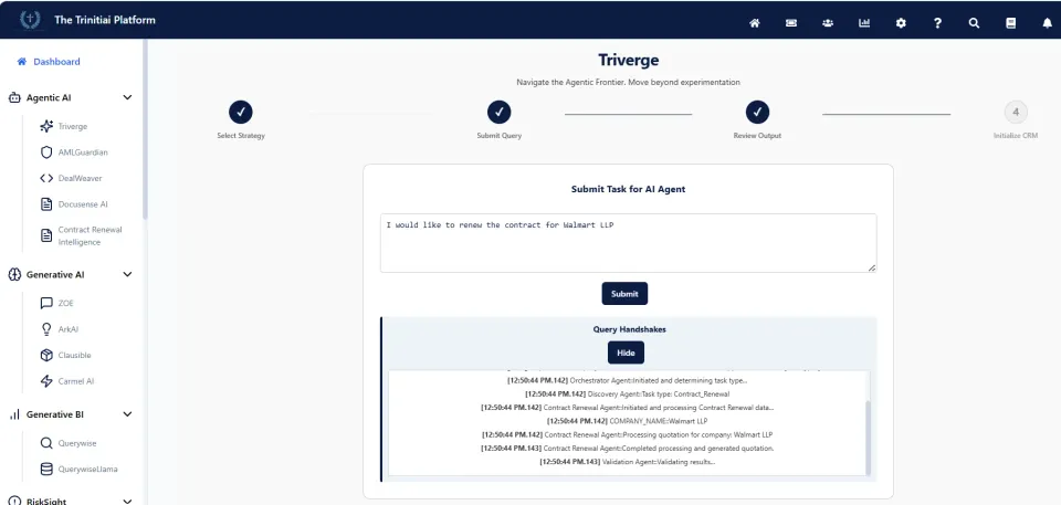 Trinitiai platform screenshot